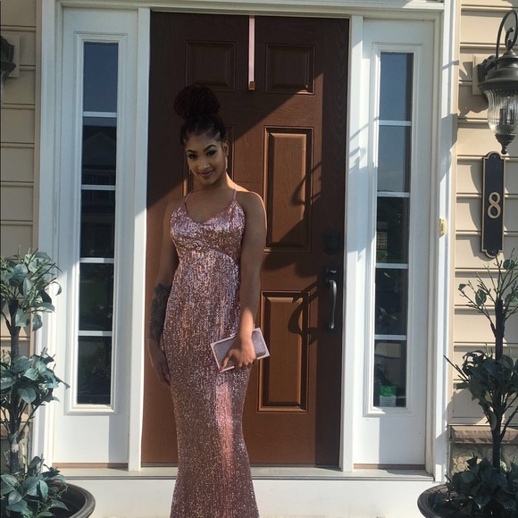 Rose Gold Prom Dress - Picture 3 of 3